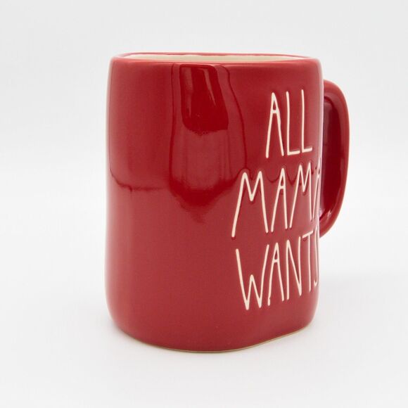 Red Rae Dunn Mug, All Mama Wants for Christmas 16oz Ceramic Coffee Cup Gift, New - Picture 5 of 10